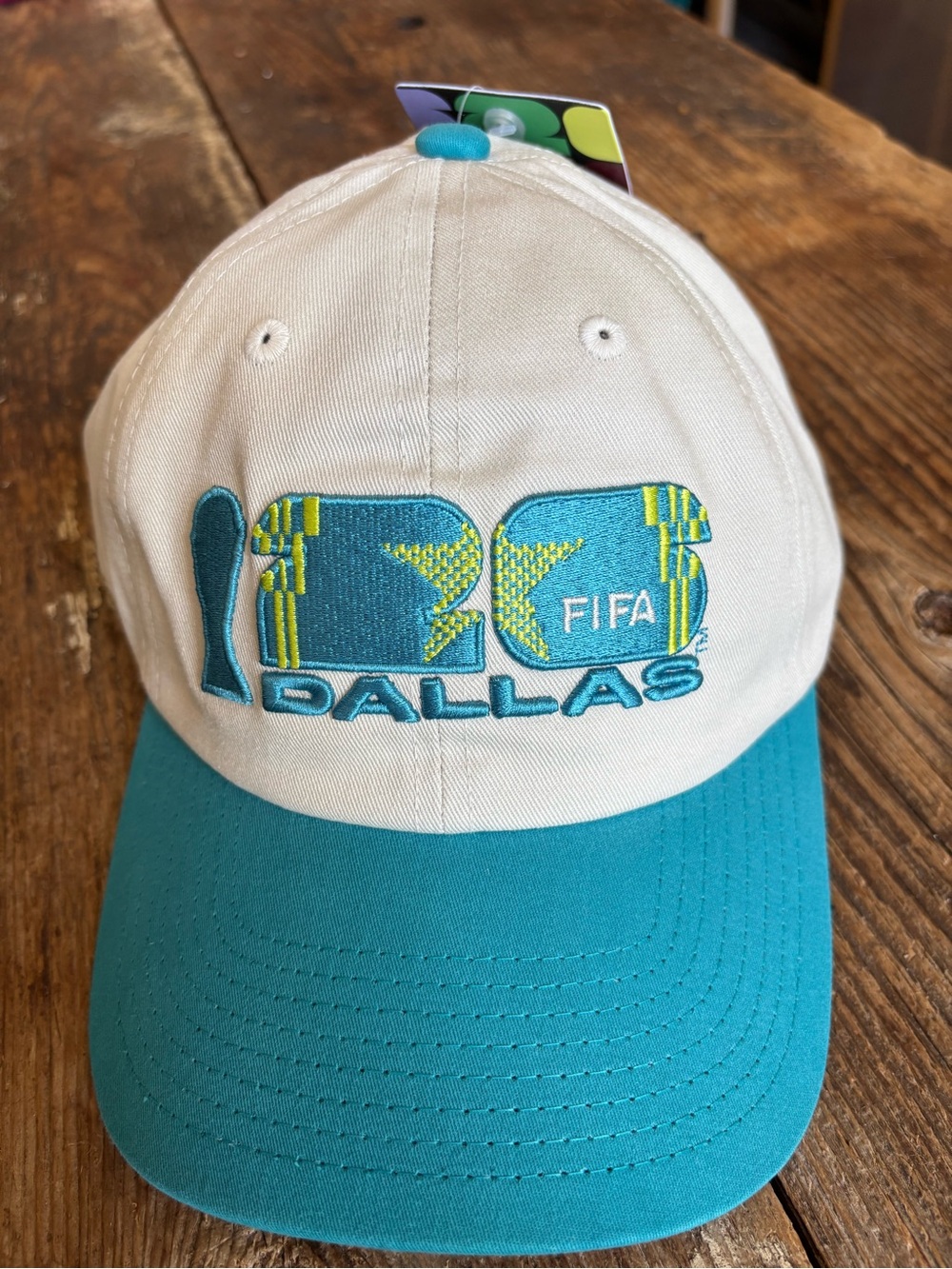 FIFA Dallas White and Teal Baseball Hat